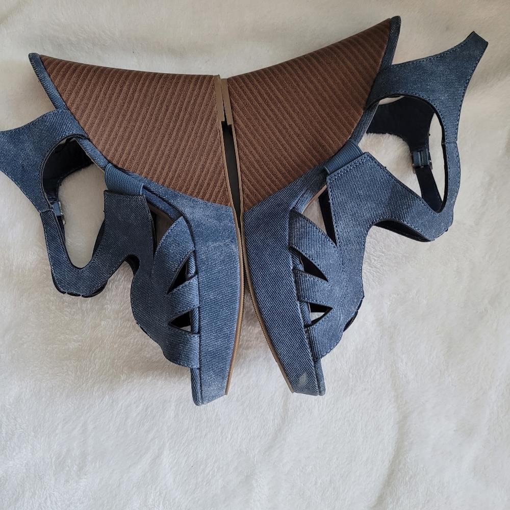 Denim Blue Platform Sandals
